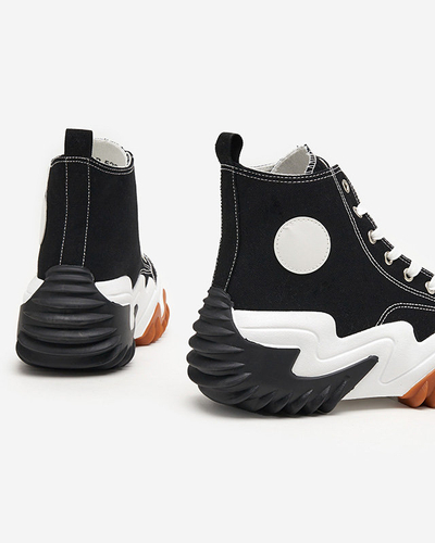 OUTLET Čierne dámske športové topánky a'la tenisky Oqapi - Obuv