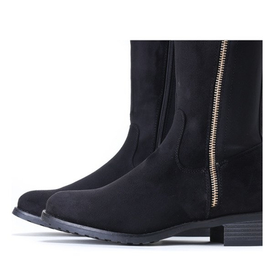 Čierne čižmy s dvoma zipsami Sienna - Obuv