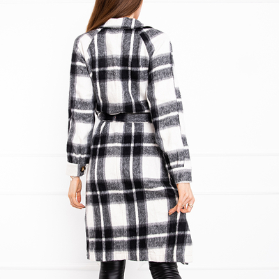 Dámska čierna kockovaná dlhá košeľa - Oblečenie