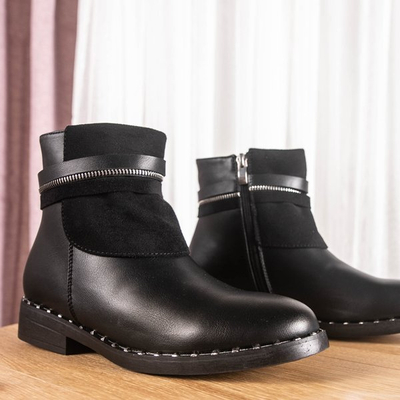 Čierne ploché členkové topánky Oklahoma - Obuv