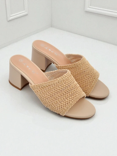 Royalfashion Ženski natikači s peto v obliki stebra Sole Bloom