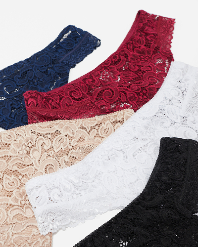 Čipkované dámske tangá nohavičky set 5 / bal - Spodná bielizeň