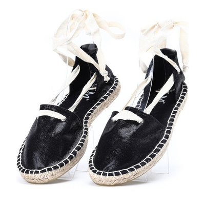 Čierne espadrilky s ozdobnou väzbou Clarissa - Obuv