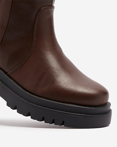 OUTLET Tmavohnedé dámske nadkolienky z ekokože Roterika - Obuv