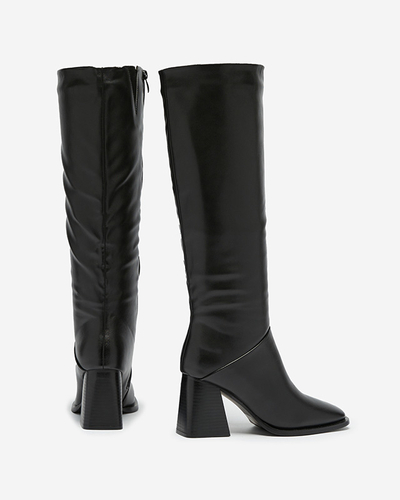 Dámske čižmy pod kolená v čiernej farbe Souve- Footwear