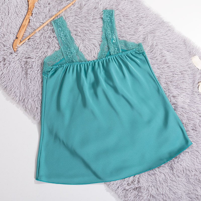 Dámsky zelený čipkovaný top - Oblečenie