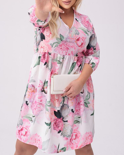 Royalfashion Dámske šaty po kolená s potlačou PLUS SIZE