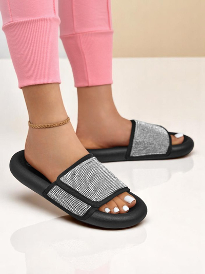 Royalfashion Ženski natikači s ploskim podplatom Sparkle Step