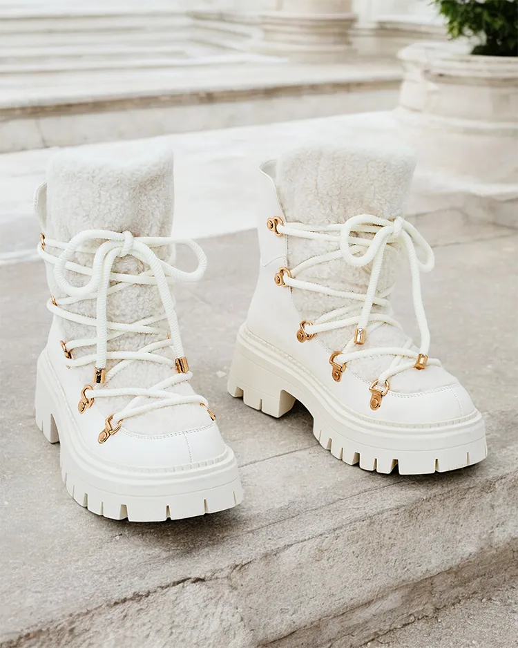 Royalfashion Lozin dámske šnurovacie snehové topánky