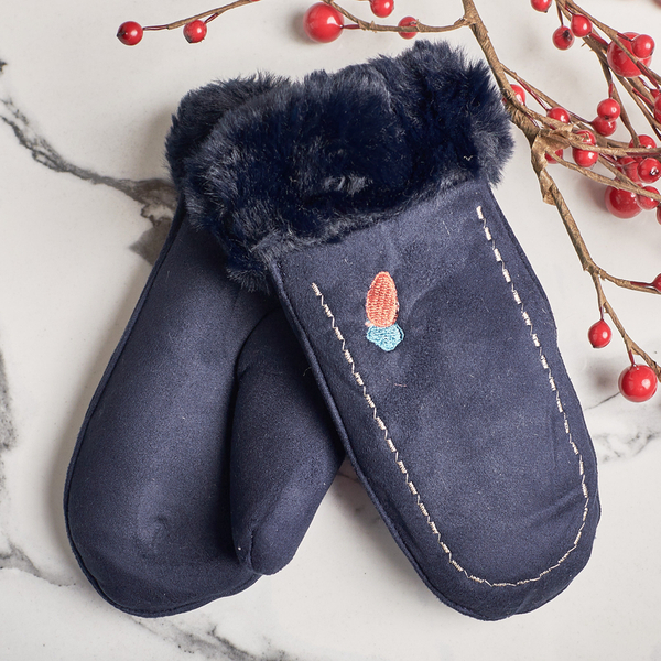 Detské námornícke modré rukavice na šnúrke a s jedným prstom - Rukavice