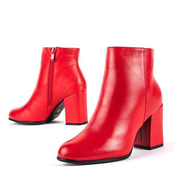 Červené čižmy na vyššom stĺpiku Pekan - Obuv