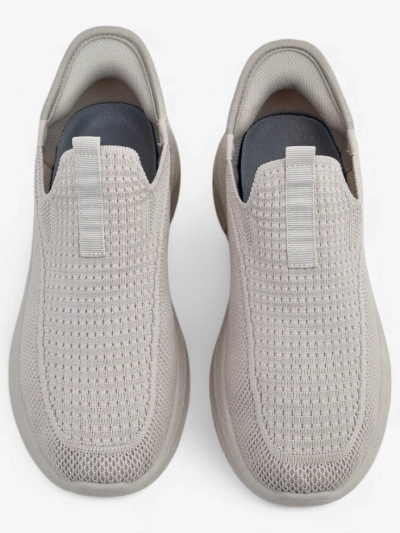 Aurelia Comfort Bež Slip On Ženski Čevlji iz Tkanine s Ploščato Peto