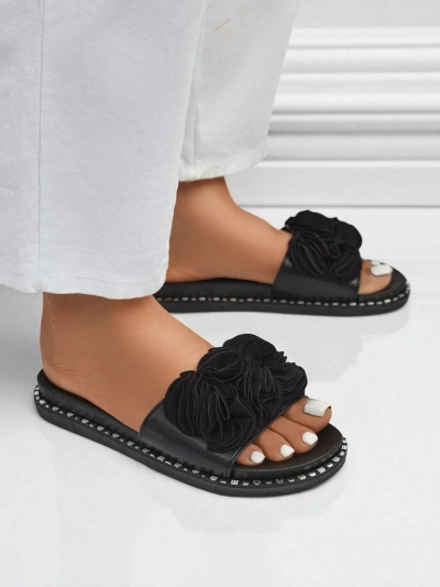 Royalfashion Dámske šľapky s plochou podrážkou Flora Verde