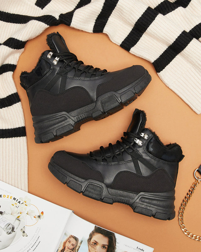 OUTLET Čierne zateplené tenisky Panino - Obuv