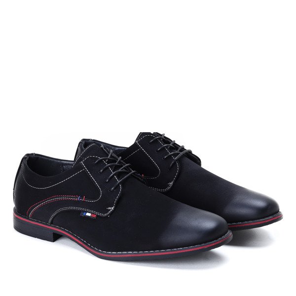 Czarne sznurowane półbuty - Obuwie