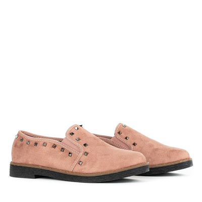 Różowe półbuty na płaskim obcasie Roni - Obuwie