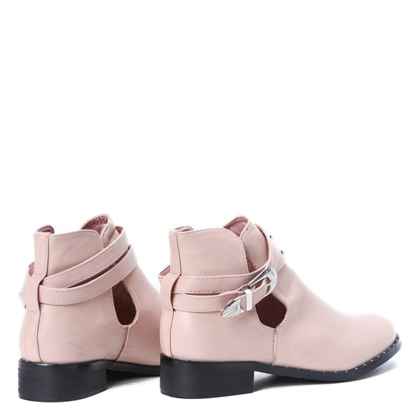 Różowe botki z wycięciami Heather - Obuwie