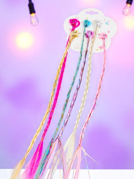 Royalfashion Farebné clip-in vrkoče s vlasovými sponami