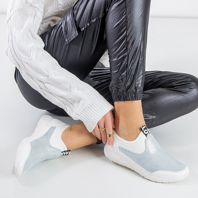 Biele a strieborné dámske športové topánky Jadena - Obuv