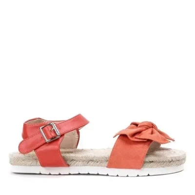 OUTLET Pomarańczowe sandały z kokardką Chicky - Obuwie