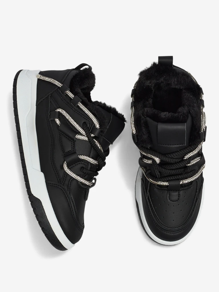 Ženske Superge Luna Črne iz Ekološkega Usnja za Vsak Dan