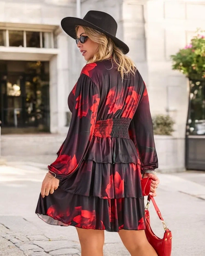 Royalfashion Dámske šaty po kolená s potlačou