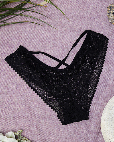 Čierna čipka dámske nohavičky nohavičky - spodná bielizeň