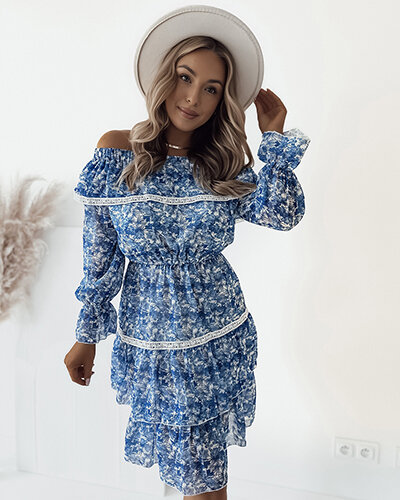 Royalfashion Dámske kvetinové mini šaty a'la hiszpana