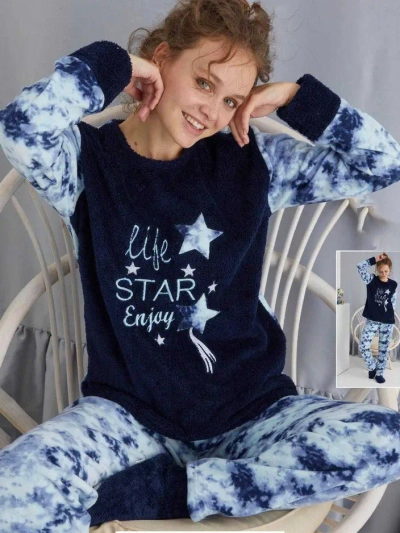 Royalfashion Dámske pyžamá a'la Fleece Life Star Enjoy