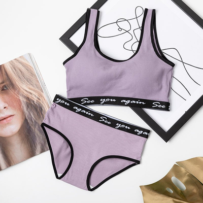 Fialová dámska súprava športového spodného prádla - Spodná bielizeň