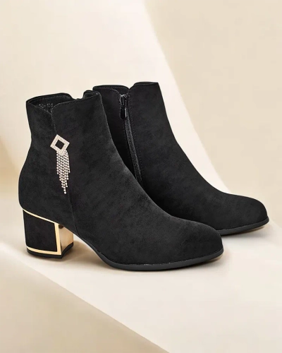 Dámske členkové topánky z ekologického semišu značky Royalfashion na podpätku Egris