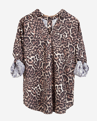 Dámska košeľa s leopardím vzorom s retiazkou - Oblečenie