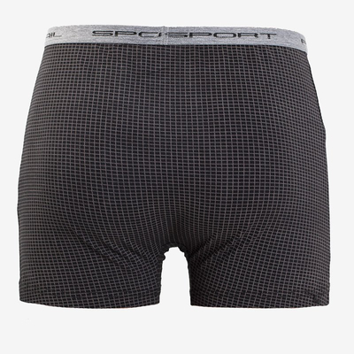 Čierne pánske kockované boxerky - spodná bielizeň