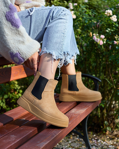 Royalfashion Dámske čižmy a'la snow boots v ťavej farbe Uteris