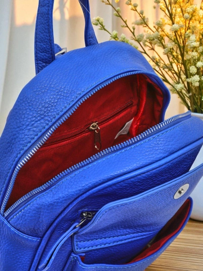 Ženski nahrbtnik Ariadne Bianco Azzurro RoyalEco Królewska Moda 25x25x10