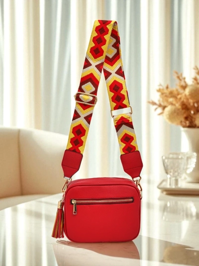 Royalfashion Mala ženska torbica iz eko usnja s pisanim pasom Kovi Lace