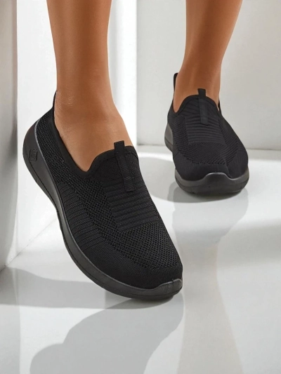 Ženski črni mokasini Tkanina Lyra Nero – udobni čevlji z nizko peto