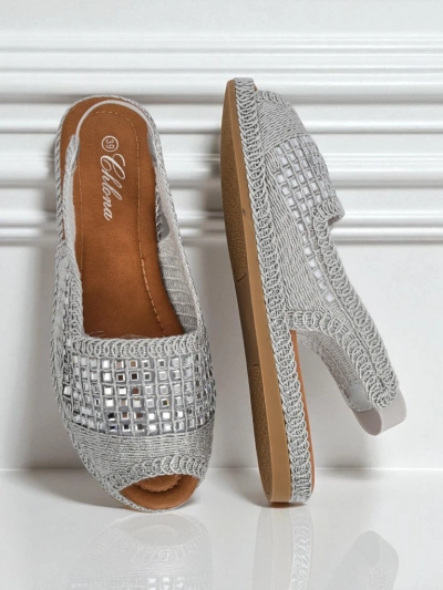 Royalfashion Ženski sandali espadrile z cirkoni Belle Sparkle