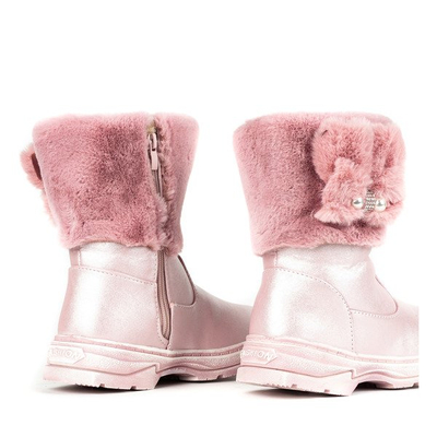 Růžové dětské lyžařské boty s Bunni kožešinou - obuv