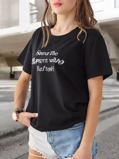 Royalfashion Bavlnené dámske tričko Užite si okamih s Refresh