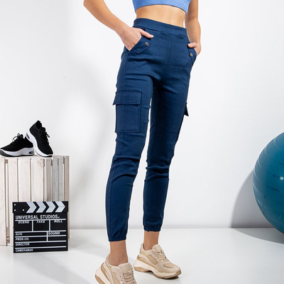 Dámske námornícke modré nákladné nohavice - Oblečenie