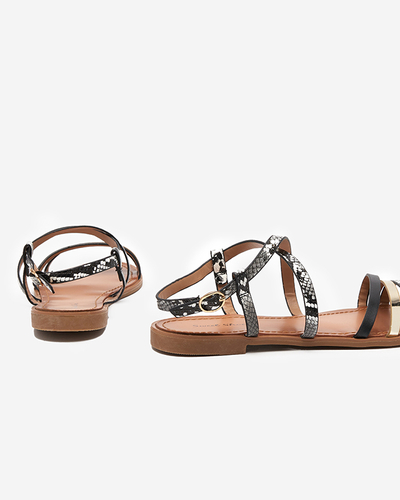 Dámske čierne sandále a'la hadia koža Elione - Obuv