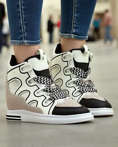 Royalfashion Vysoké športové topánky pre ženy s ukrytým klínom Oblaffi