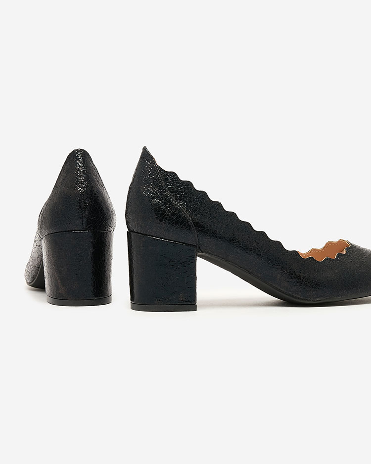 Royalfashion Čierne dámske lodičky na podpätku Nynony