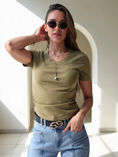 Royalfashion Dámsky bavlnený crop top