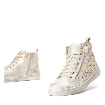 Złote trampki z ozdobami Ardara - Obuwie