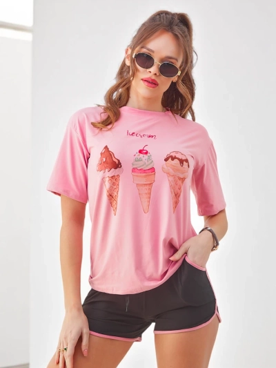 Royalfashion Dámsky športový set s tričkom a šortkami Ice Cream