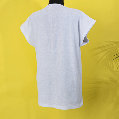 Biele dámske tričko s gréckym ornamentom PLUS SIZE - Oblečenie