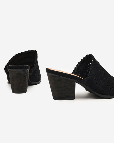 Čierne dámske topánky na vysokom podpätku Aqarion - Obuv