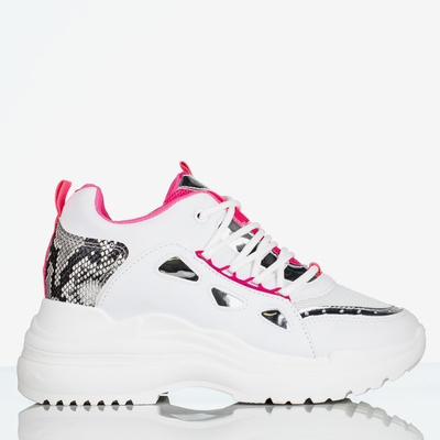 Dámske biele tenisky s hrubou podrážkou Gisela - Obuv